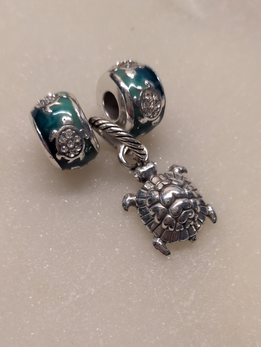 Brighton RARE! Bundle Of Enamel Turtle Spacer Beads And Silver Turtle Charm